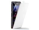 Sony Xperia Z1 Real Genuine Leather Slim Flip Case Cover White maks