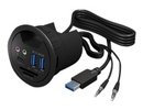 Icy box IB-HUB1404A Desk Hub 2x USB 3.0