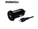 Duracell Universāls 2.4A Vienas USB Ligzdas Auto 12V-24V DC 5V Lādētājs + Micro USB kabelis 1m Telefonam / Planšetdatoram Melns
