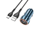 Car chargers Auto lādēājs 2:1 Type C + USB QC3.0 20W + Type A to C cable
