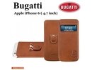 Bugatti BUGPOIPH6BR Ādas Maks ar izvelkamu siksniņu un lodziņu iPhone 6 4.7inch Brūns (EU Blister)