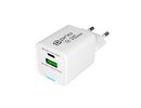 Prio tīkla lādetājs GaN 20W PD USB-C + QC 3.0 USBA