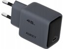 Wall Charger 45W USB-C, PD GaN By Aukey Dark Grey