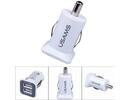 USAMS Original 3.1A 12-24V Mini Micro Auto Dual USB Car Adapter Charger auto lādētājs adapteris