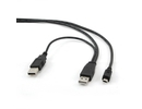 Gembird CABLE USB2 DUAL AM-MINI 0.9M/BLACK CCP-USB22-AM5P-3