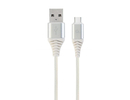 Gembird CABLE USB-C 1M SILVER/WHITE/CC-USB2B-AMCM-1M-BW2