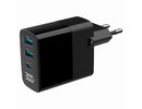 Gembird CHARGER USB 30W 3PORT/TA-UC-PDQC30LCD-BK-02