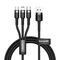 Baseus Rapid 3 in 1 Micro USB Type C Apple Lightning Charger Cable Multi Ports 1.2M Datu kabelis lādētājs