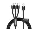 Baseus Rapid 3 in 1 Micro USB Type C Apple Lightning Charger Cable Multi Ports 1.2M Datu kabelis lādētājs
