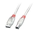 Lindy CABLE USB2 A-B 2M/TRANSPARENT 41753
