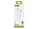 Type-C to Type-C Cable 2.0 2m By SBS White