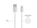 Data Cable USB to Lightning 10W Ultra-Resistant 1m By Fonex White
