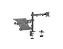 Hismart 17"-32" Monitor Arm with 10”-15.6” Laptop Tray