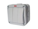 Hismart Weatherproof Switch, 3 Gang, IP66, EU