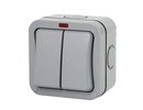 Hismart Weatherproof Switch, 2 Gang, IP66, EU