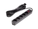 Power plant, llc UPS-Rated Extension Cord 5m, 5 sockets, with switch, black