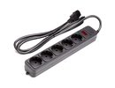 Power plant, llc UPS-Rated Extension Cord 2m, 5 sockets, with switch, black