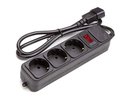 Power plant, llc UPS-Rated Extension Cord 1m, 3 sockets, with switch, black