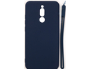Evelatus Redmi 8 Soft Touch Silicone Case with Strap Xiaomi Dark Blue