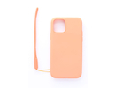 Evelatus iPhone 11 Soft Touch Silicone Case with Strap Apple Pink