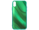 Evelatus iPhone X/XS Water Ripple Full Color Electroplating Tempered Glass Case Apple Green