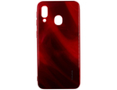 Evelatus Galaxy A40 Water Ripple Full Color Electroplating Tempered Glass Case Samsung Red