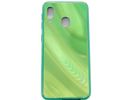 Evelatus Galaxy A20e Water Ripple Full Color Electroplating Tempered Glass Case Samsung Green
