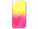 Evelatus iPhone XR Water Ripple Gradient Color Anti-Explosion Tempered Glass Case Apple Gradient Yellow-Pink