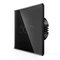 Spring Three Gang, One Way Touch Switch, Glass Black