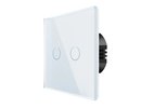 Spring Two Gang, One Way Touch Switch, Glass White
