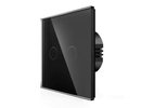 Spring Two Gang, One Way Touch Switch, Glass Black