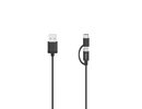 Hama 00200616 Micro-USB Cable, 2 in 1, incl. Adapter to USB-C, USB 2.0, 0.75 m