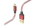 Hama 00201556 Reflective Charging Cable, USB-A - Micro-USB 1.5m Nylon red