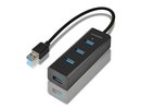Axagon I/O HUB USB3.0 4PORT CHARGING/0.3M HUE-S2B