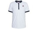 Fila T-Shirt Stripes Button M - white/peacoat blue