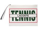 Lacoste Print Canvas Clutch - white/green