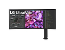 LG Curved Monitor with Ergo Stand 38WQ88C-W 38 &quot;, IPS, UHD, 3840 x 1600, 21:9, 5 ms, 300 cd/m&sup2;, 60 Hz, HDMI ports quantity 2